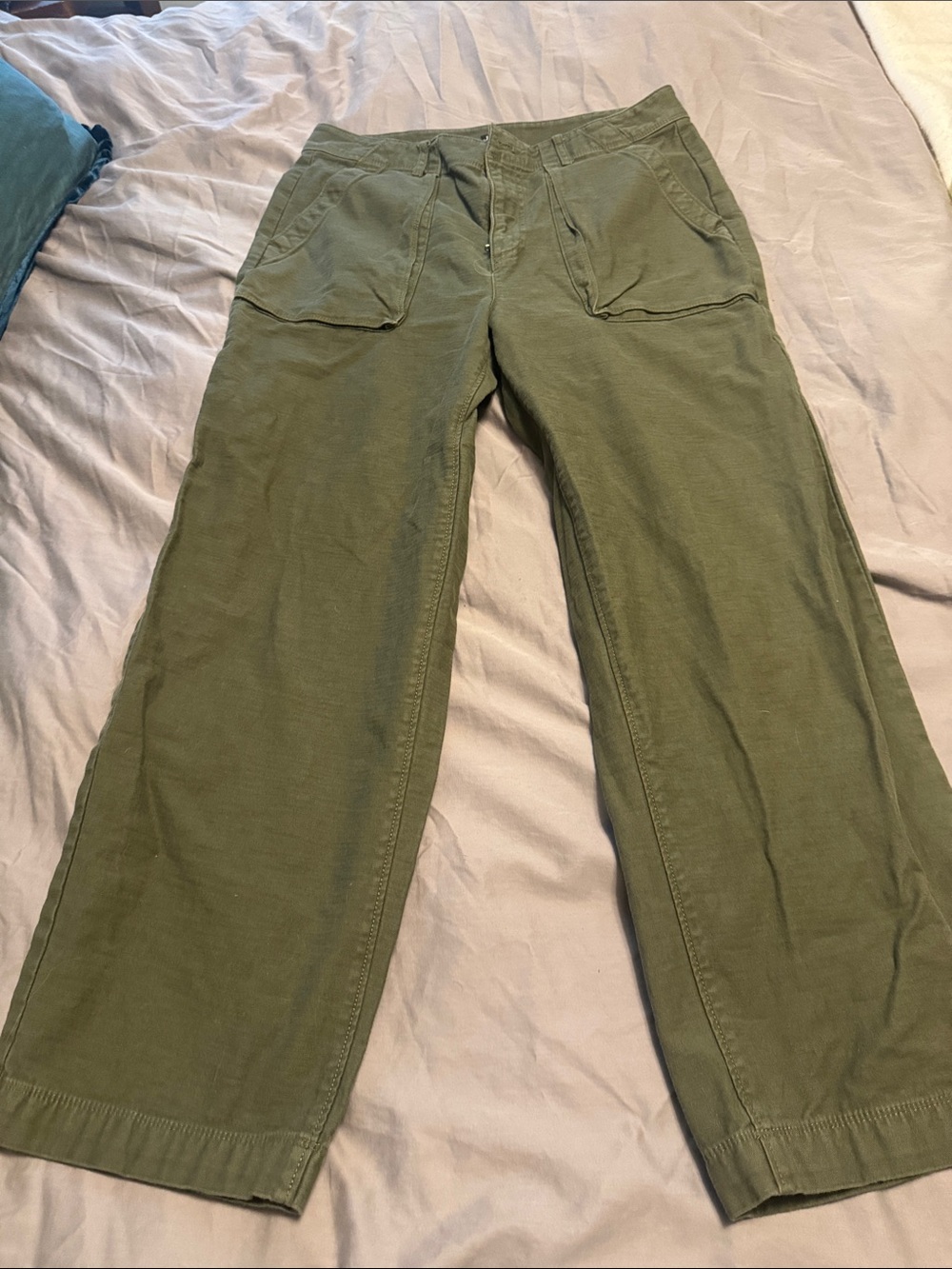 J.Crew Womens Olive Green Utility Fatigue Pants High Rise Size 6